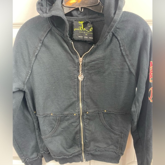 Green Dragon Jackets & Blazers - Y2K Asian Dragon Peace Love Freedom Zip Up Hoodie Green Dragon XS Extra Small